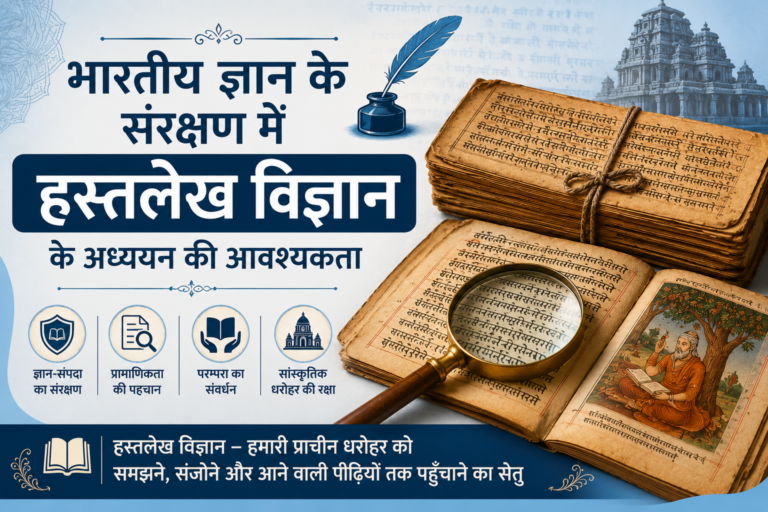 भारतीय ज्ञान के संरक्षण में हस्तलेख विज्ञान के अध्ययन की आवश्यकता